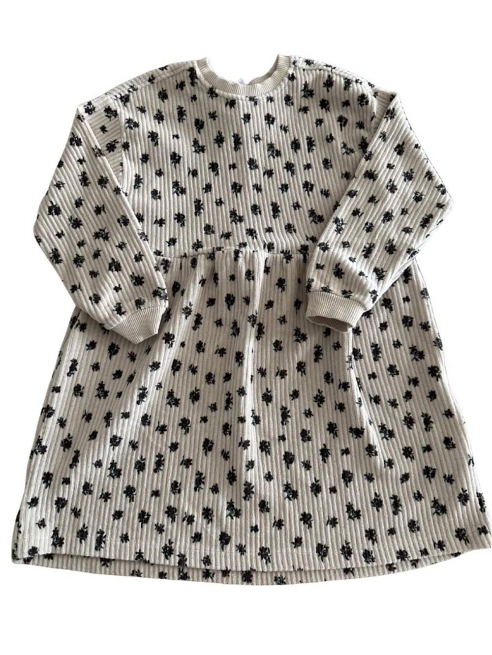 Zara Cream Dress with Black Floral Print